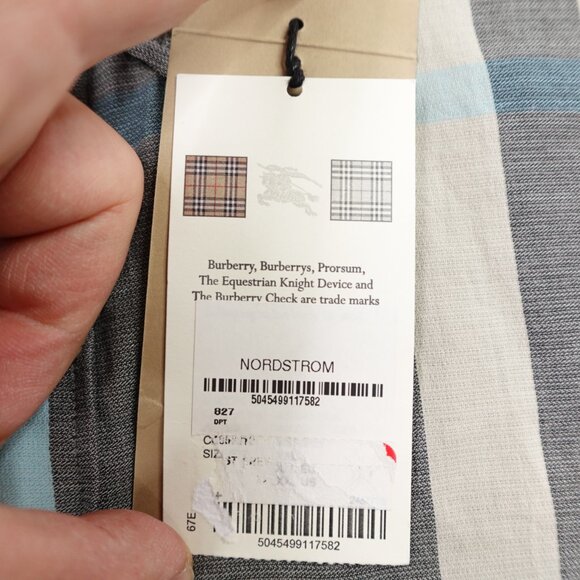 Burberry Shirt Mens 2XL Gray Beige Nova Check Button Up London England NWT NEW - Picture 6 of 14